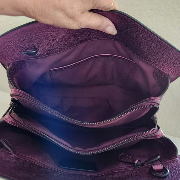 Nwot Coach Mercer Halogram Purple Metallic Shoulder Bag Purse - Picture 14 of 15